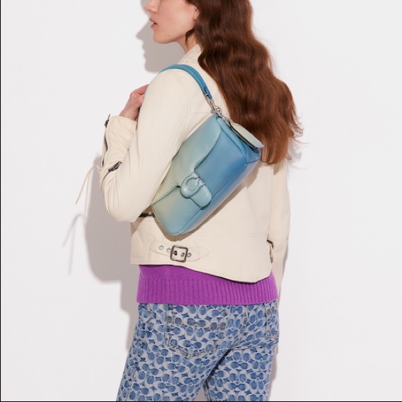 ❌Sold out❌Coach Pillow Tabby Shoulder Bag 26 Aqua Green multi Ombré Leather - Picture 15 of 15